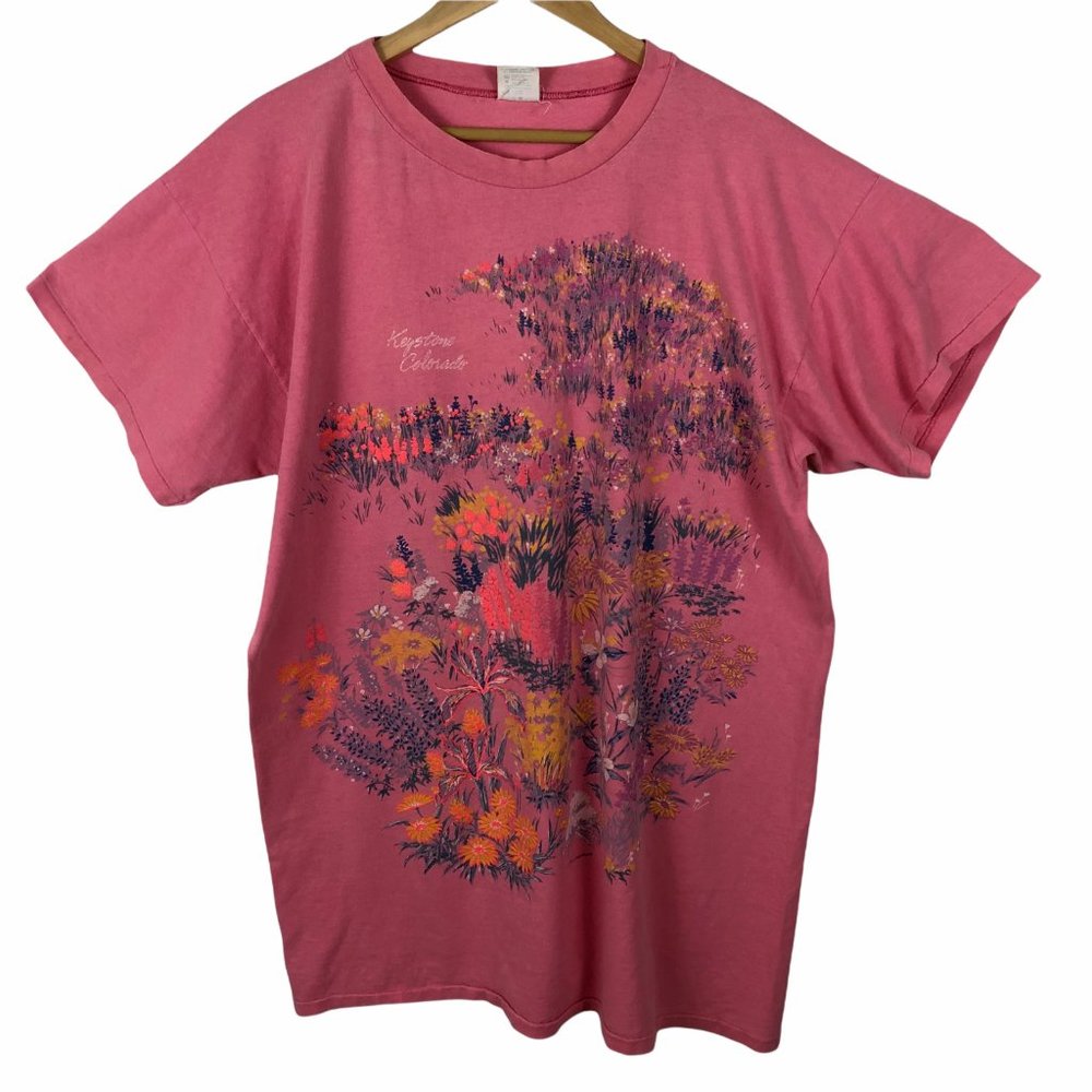 Vintage 1990 Lifestyles Keystone Colorado Long Sleep T-Shirt One Size Floral
